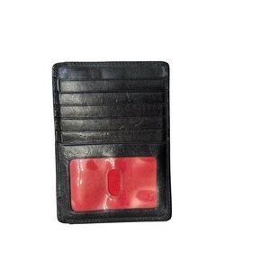 Hobo black leather card holder